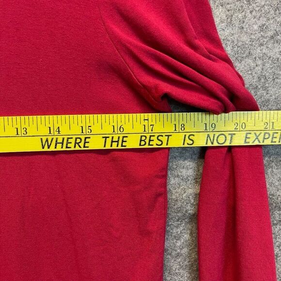 EILEEN FISHER Top Women’s Small Red Stretch Jersey Long Sleeve Crewneck T-Shirt - Picture 5 of 10